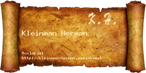 Kleinman Herman névjegykártya